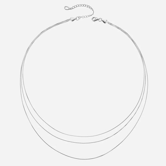 925 Sterling Silver Triple Chain Necklace