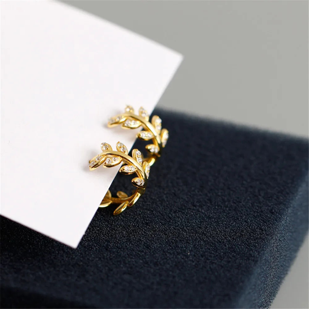 925 Sterling Silver Leaf Earrings