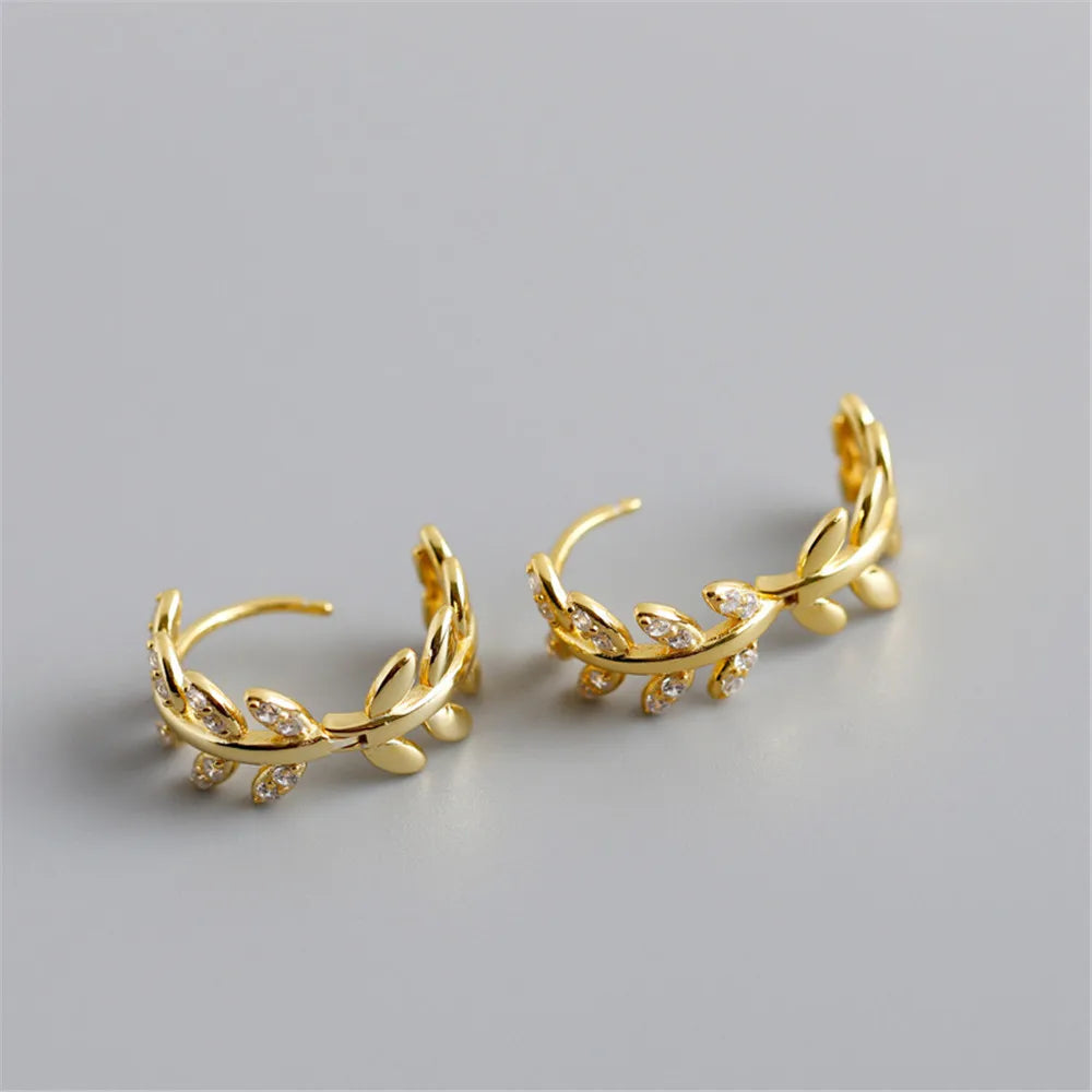 925 Sterling Silver Leaf Earrings