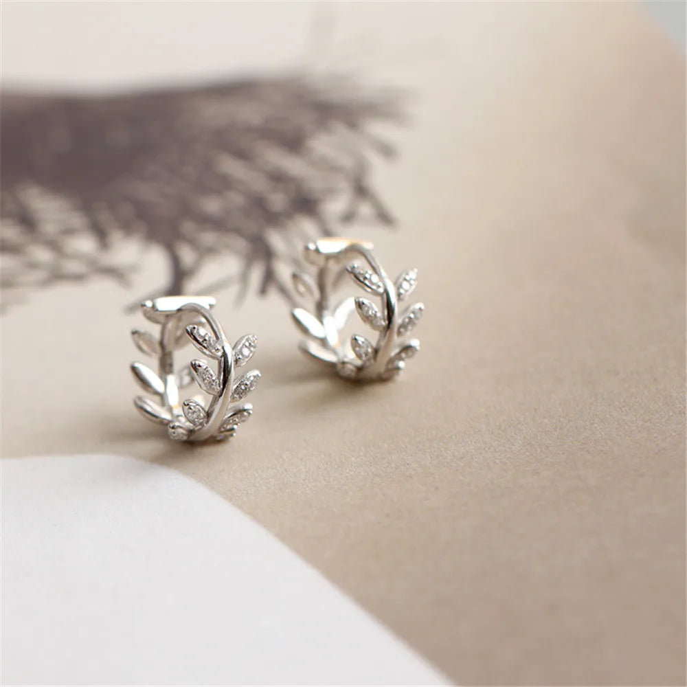 925 Sterling Silver Leaf Earrings