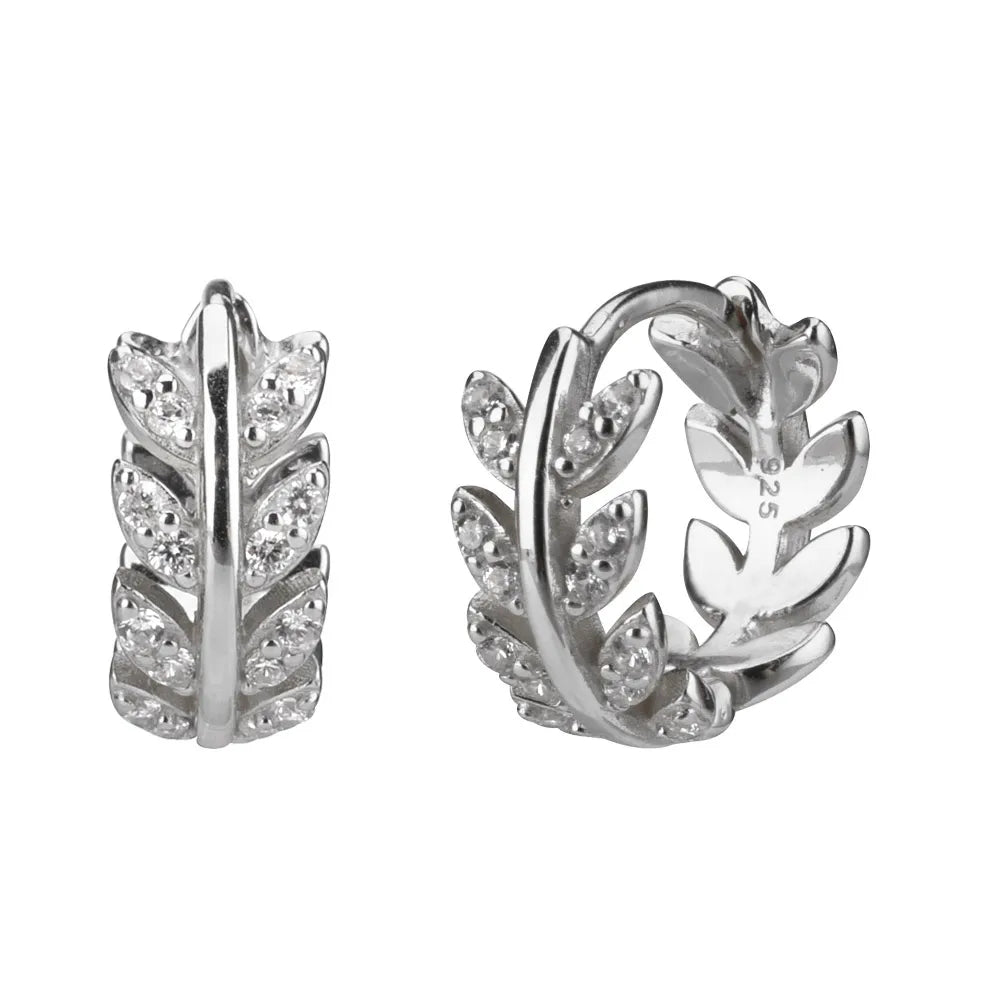 925 Sterling Silver Leaf Earrings