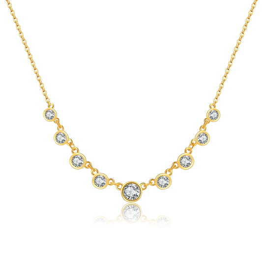 925 Sterling Silver Zircon Bead Necklace