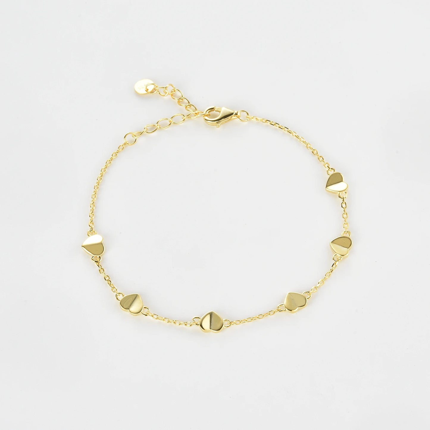 925 Sterling Silver Heart Chain Bracelet