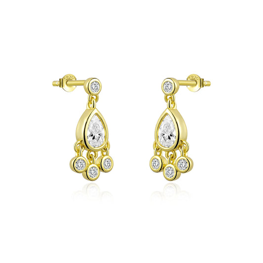 925 Sterling Silver Oval Pear Stud Earrings