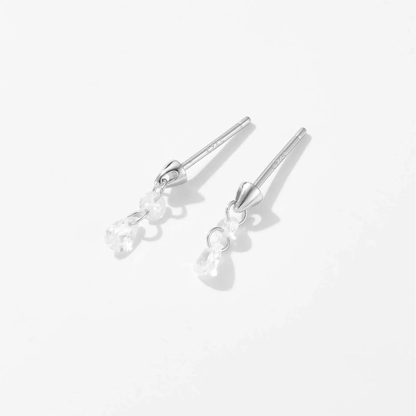 925 Sterling Silver Clear Zircon Stud Earrings