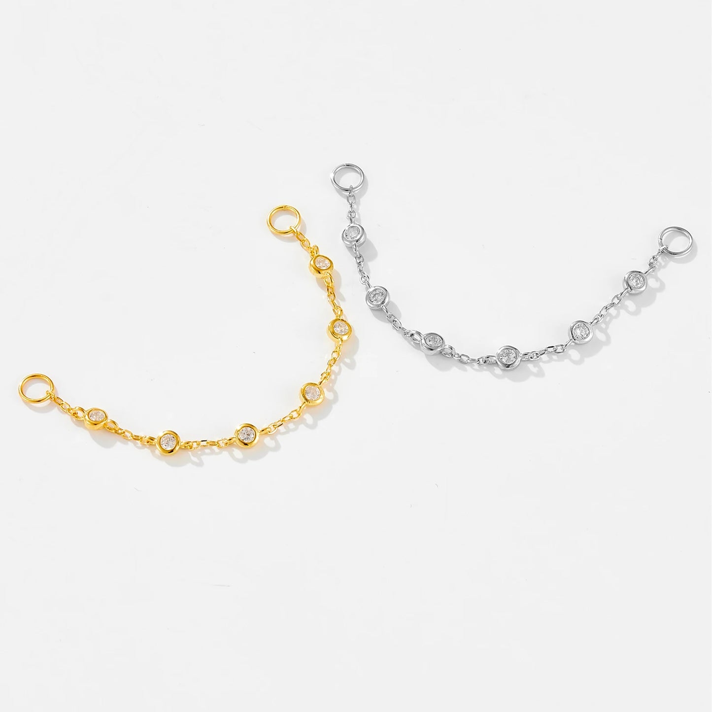 925 Sterling Silver Zircon Hoops Drop Earring
