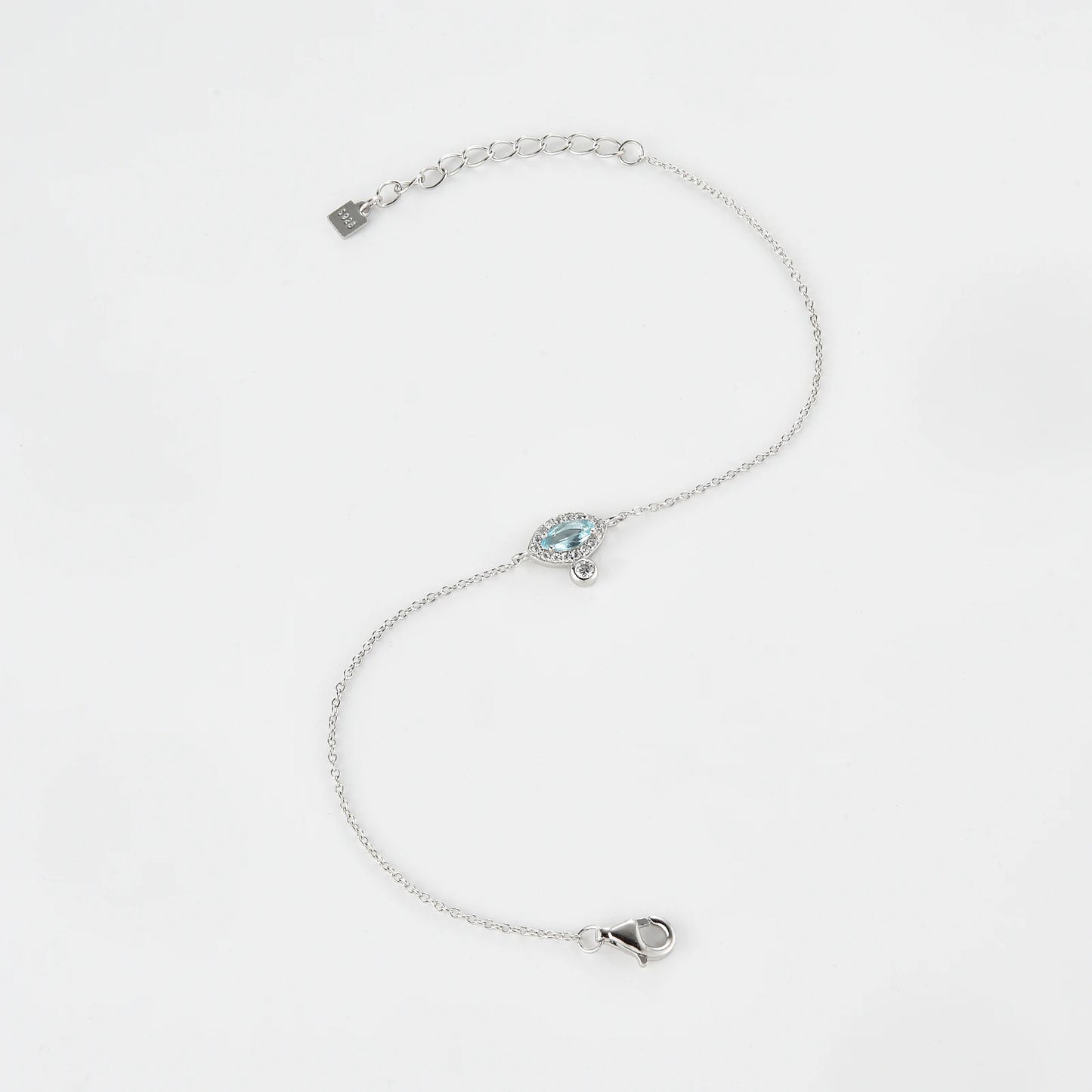 925 Sterling Silver Blue Zircon Bracelet