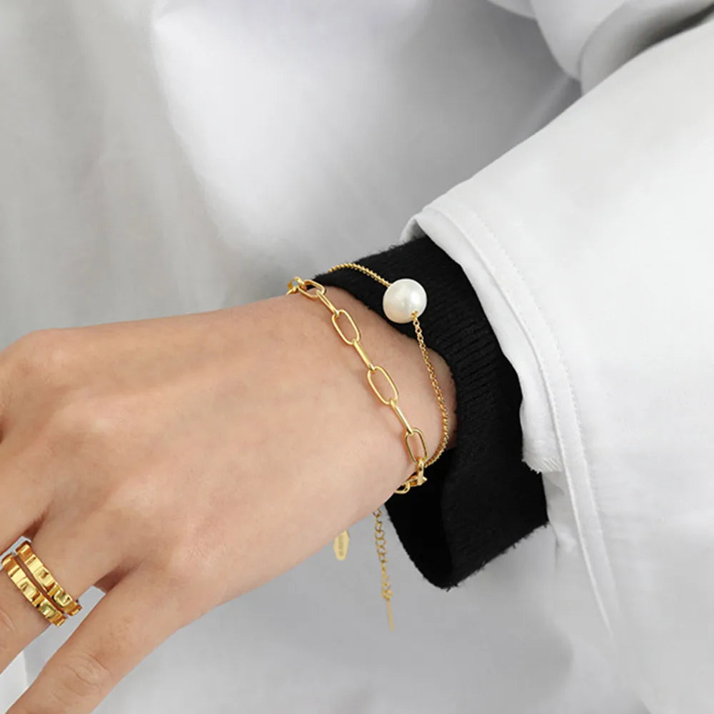 925 Sterling Silver Pearl Bracelet