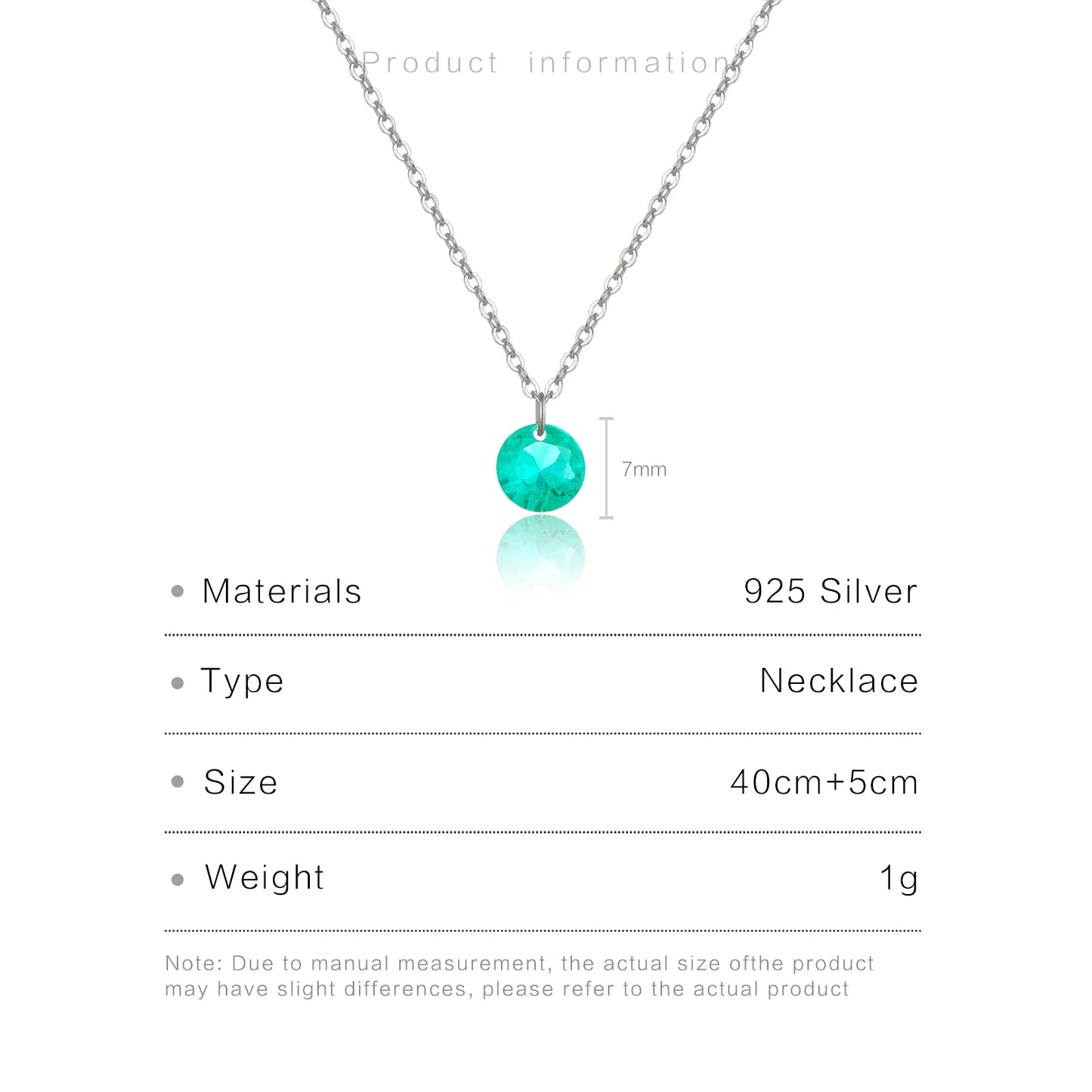 Give me a product description for 925 Sterling Silver Mint Green Pendant