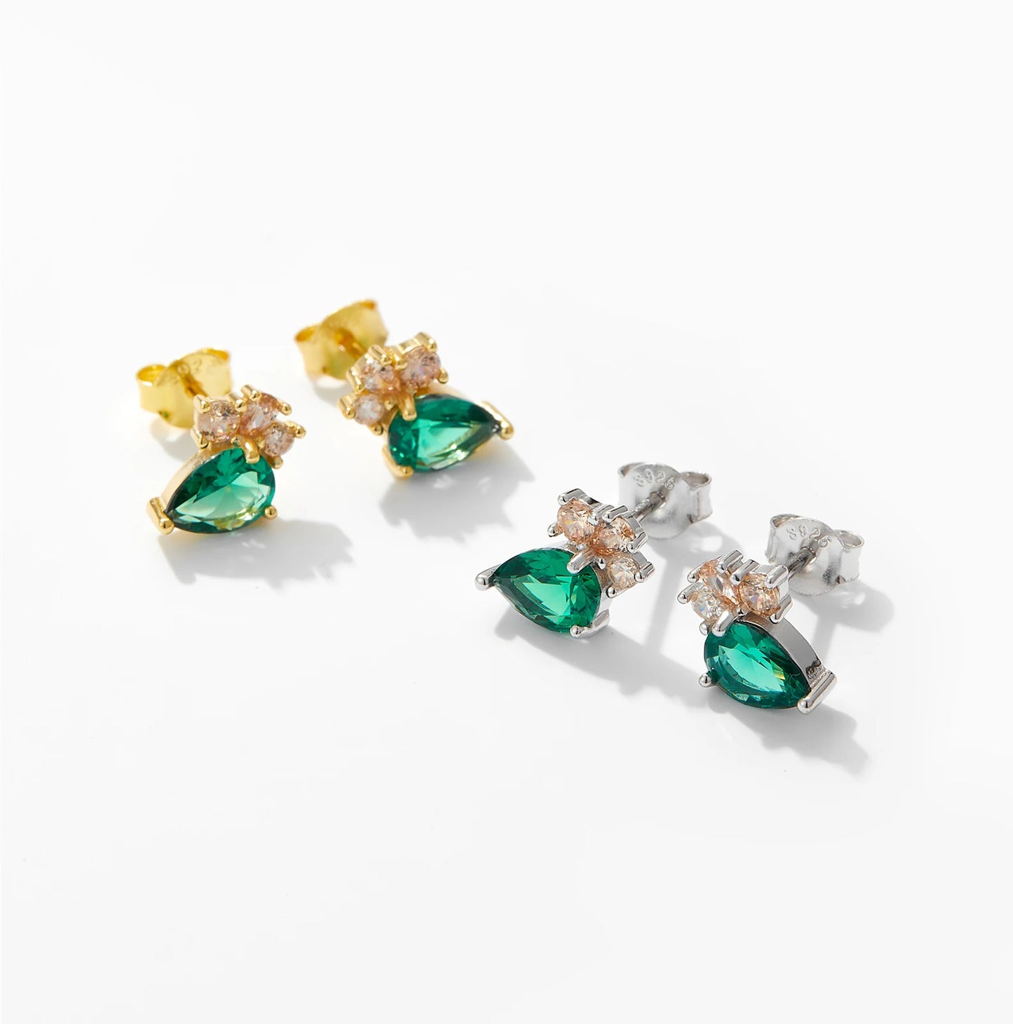 925 Sterling Silver Zircon Stud Earrings