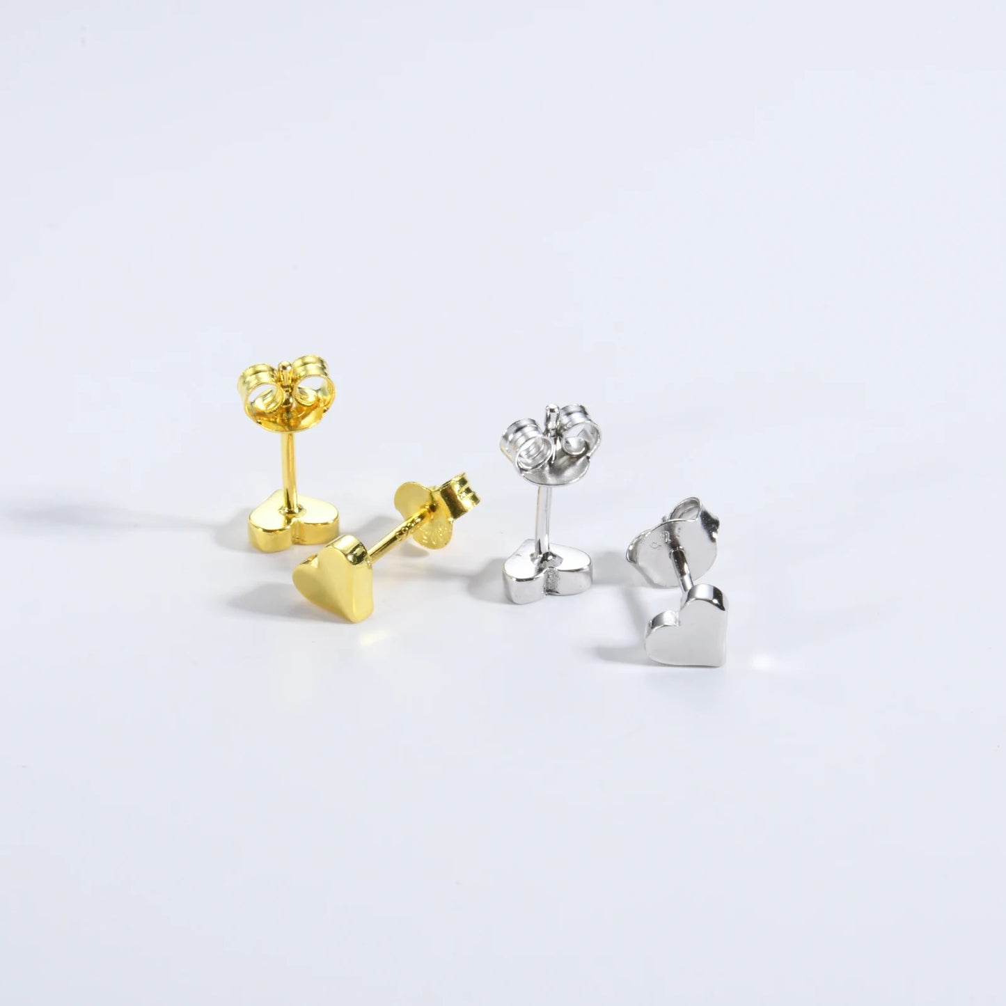 925 Sterling Silver Heart Stud Earrings