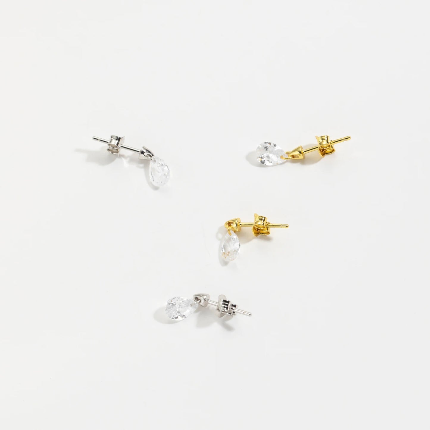 925 Sterling Silver Pear Stud Earrings