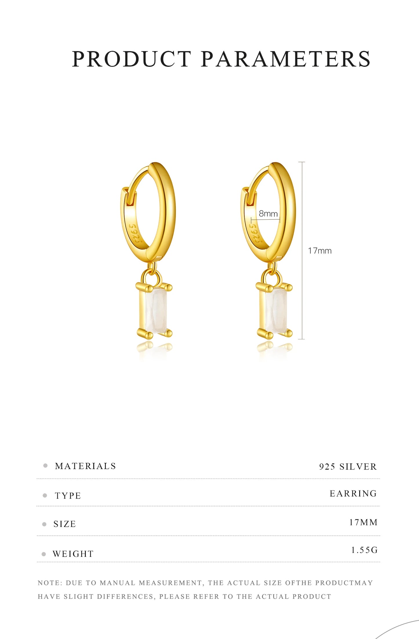 925 Sterling Silver Crystal Earrings