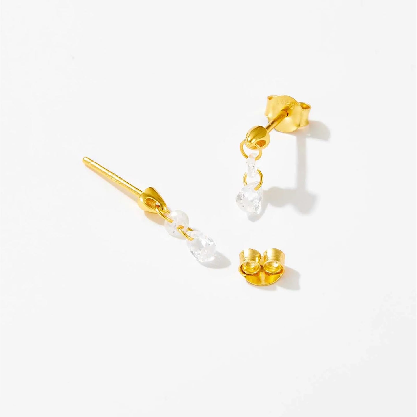 925 Sterling Silver Clear Zircon Stud Earrings