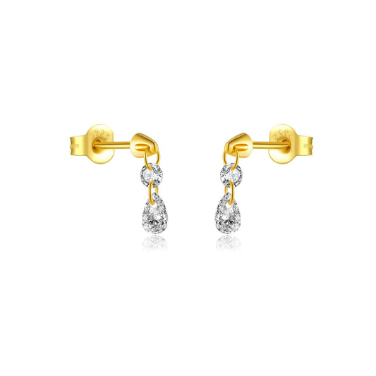 925 Sterling Silver Clear Zircon Stud Earrings