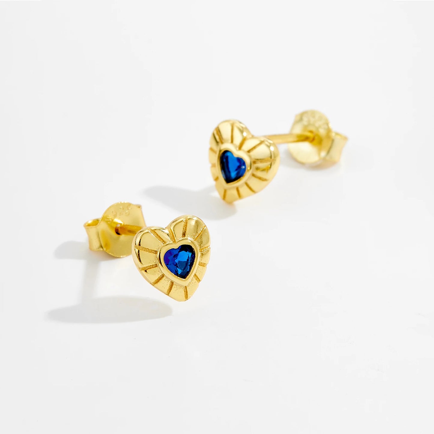 925 Sterling Silver Baroque Blue Sapphire Zircon Earrings
