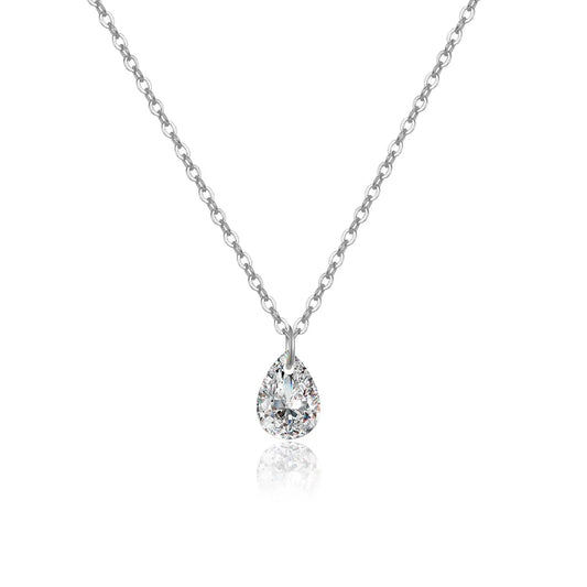 925 Sterling Silver Zircon Waterdrop Pendant