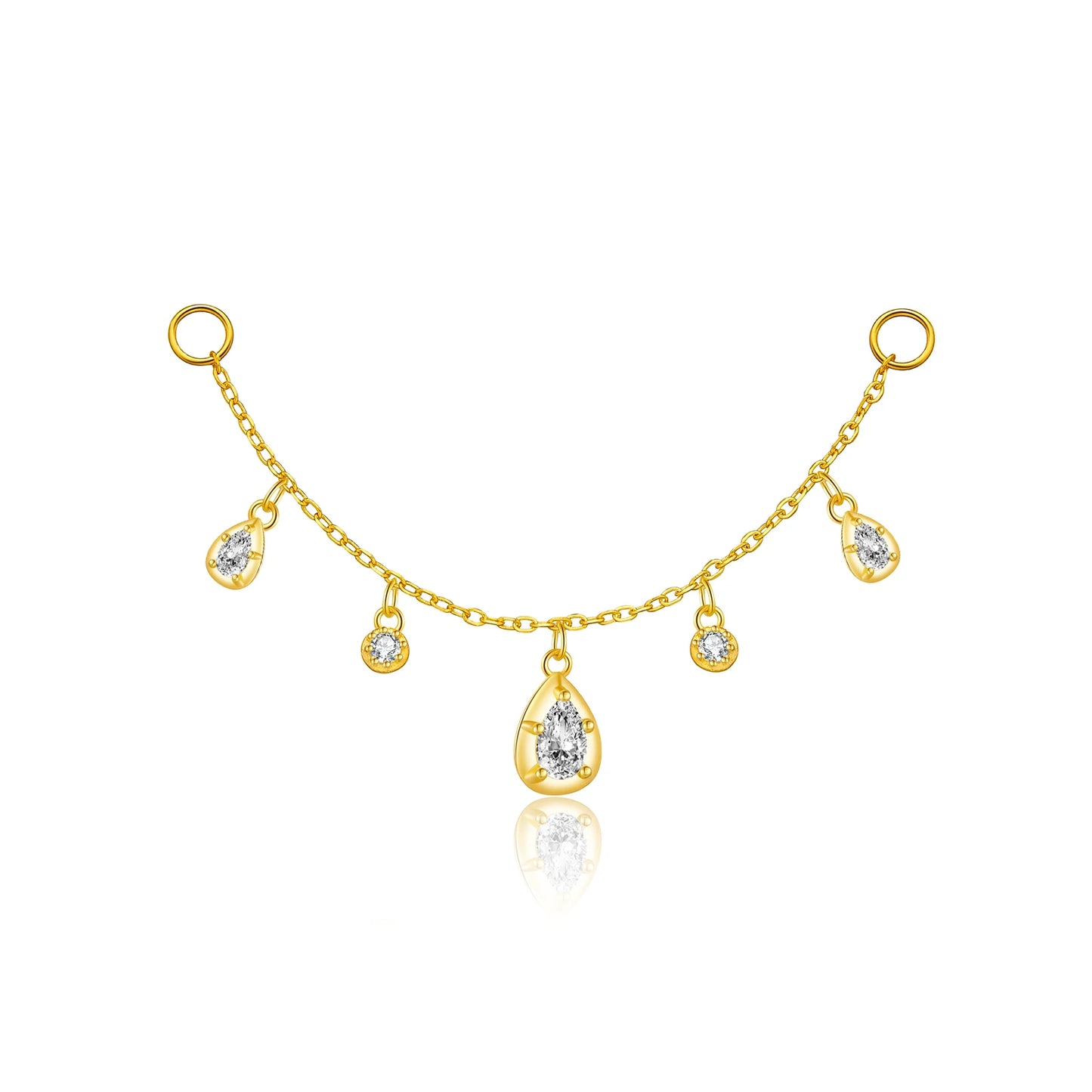 925 Sterling Silver Zircon Hoops Drop Earring