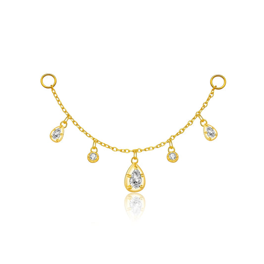 925 Sterling Silver Zircon Hoops Drop Earring