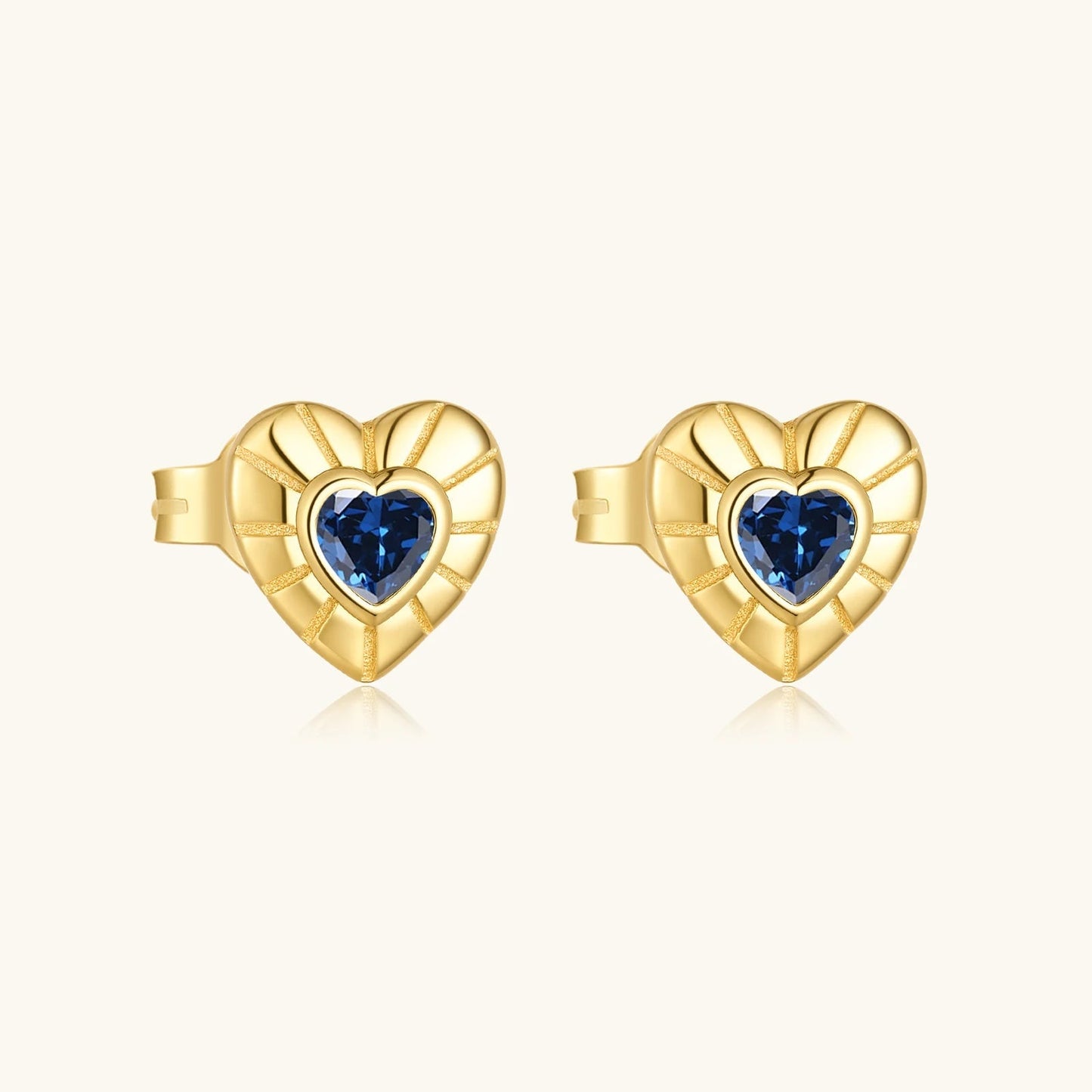 925 Sterling Silver Baroque Blue Sapphire Zircon Earrings