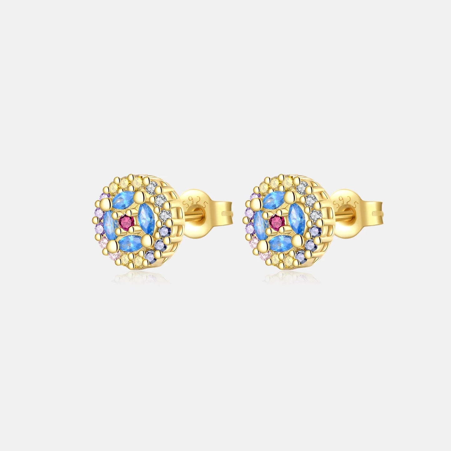 925 Sterling Silver Rainbow Stud Earring