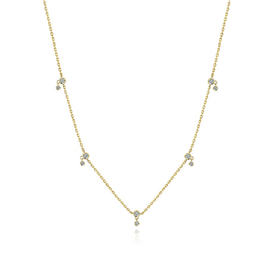 925 Sterling Silver Round Zircon Necklace