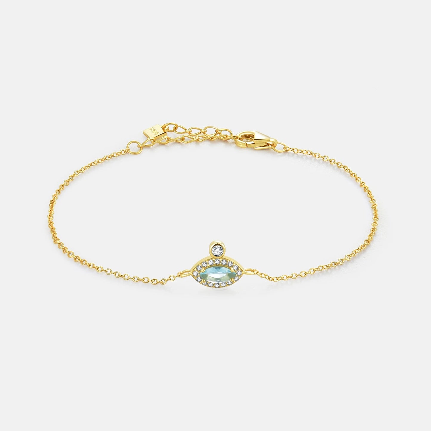 925 Sterling Silver Blue Zircon Bracelet