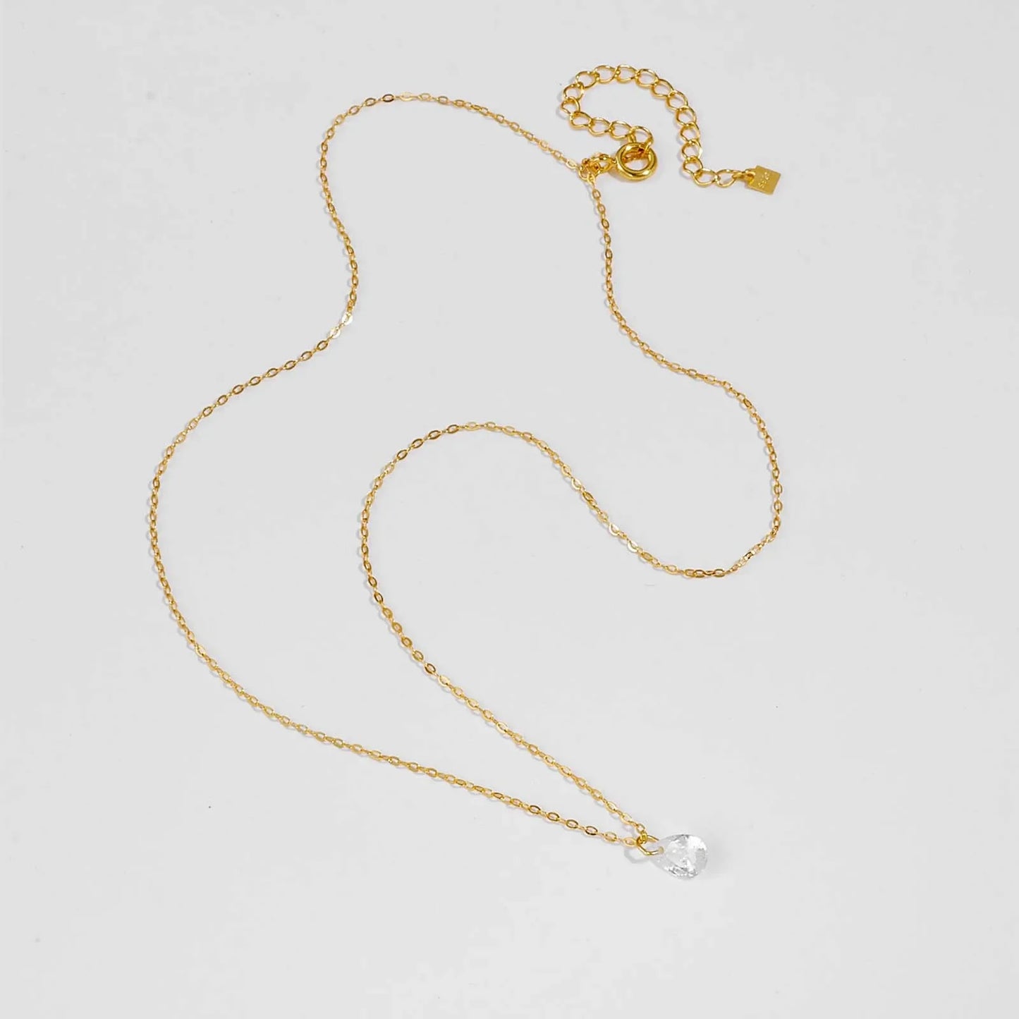 925 Sterling Silver Zircon Waterdrop Pendant
