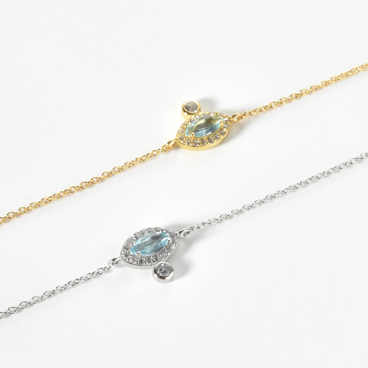 925 Sterling Silver Blue Zircon Bracelet