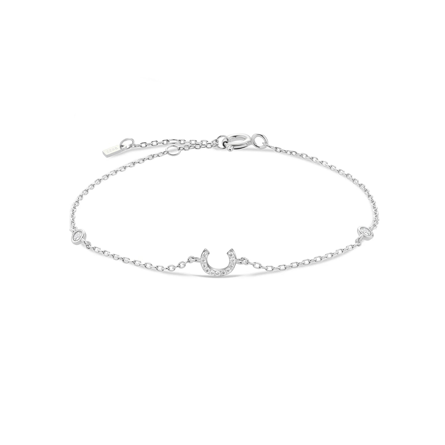 925 Sterling Silver Zircon Letter Bracelet