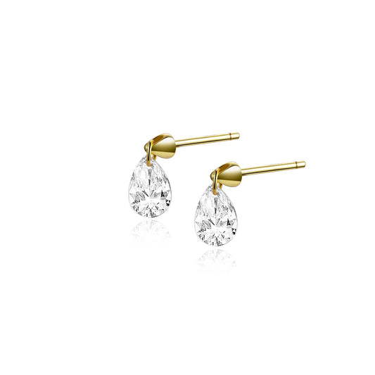 925 Sterling Silver Pear Stud Earrings
