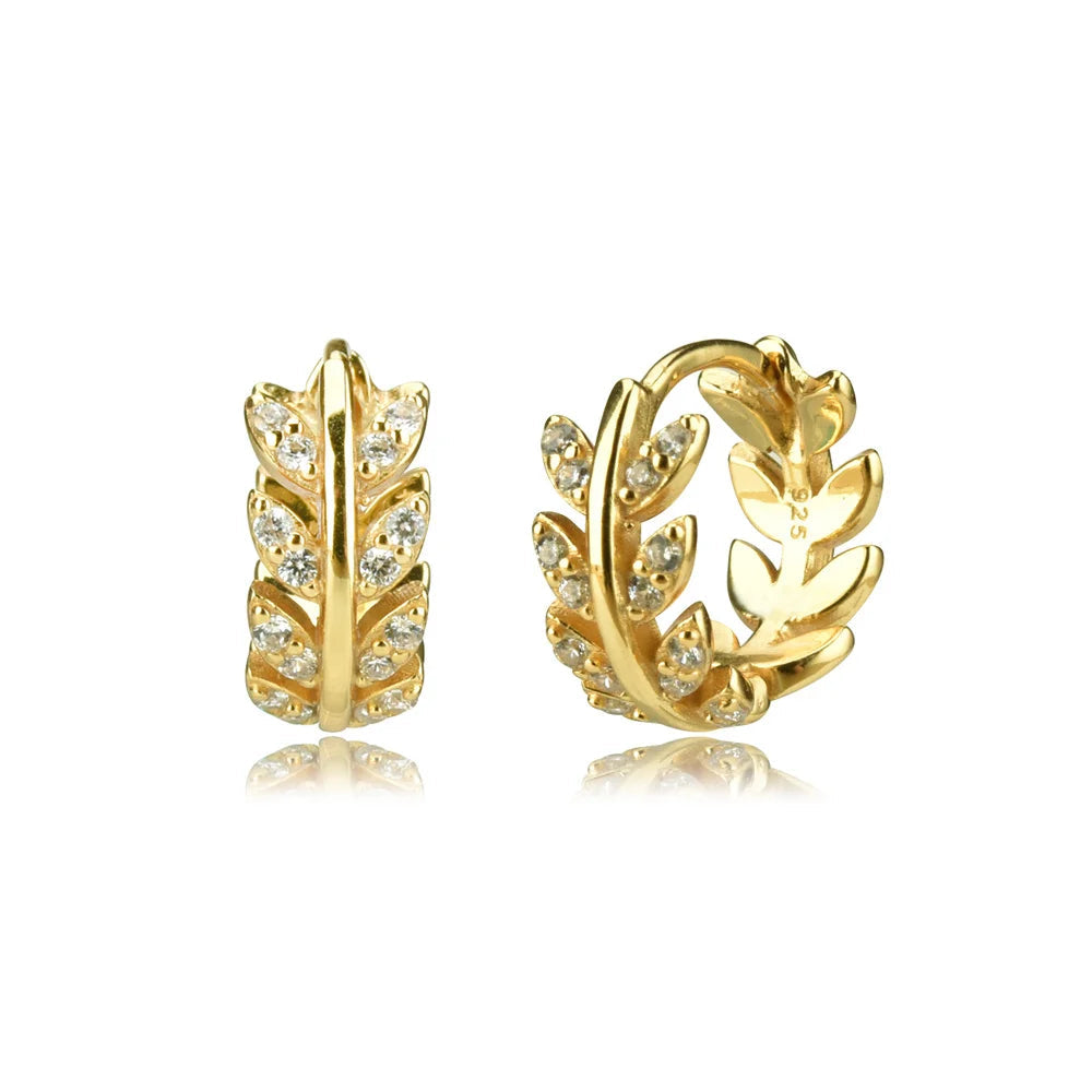 925 Sterling Silver Leaf Earrings