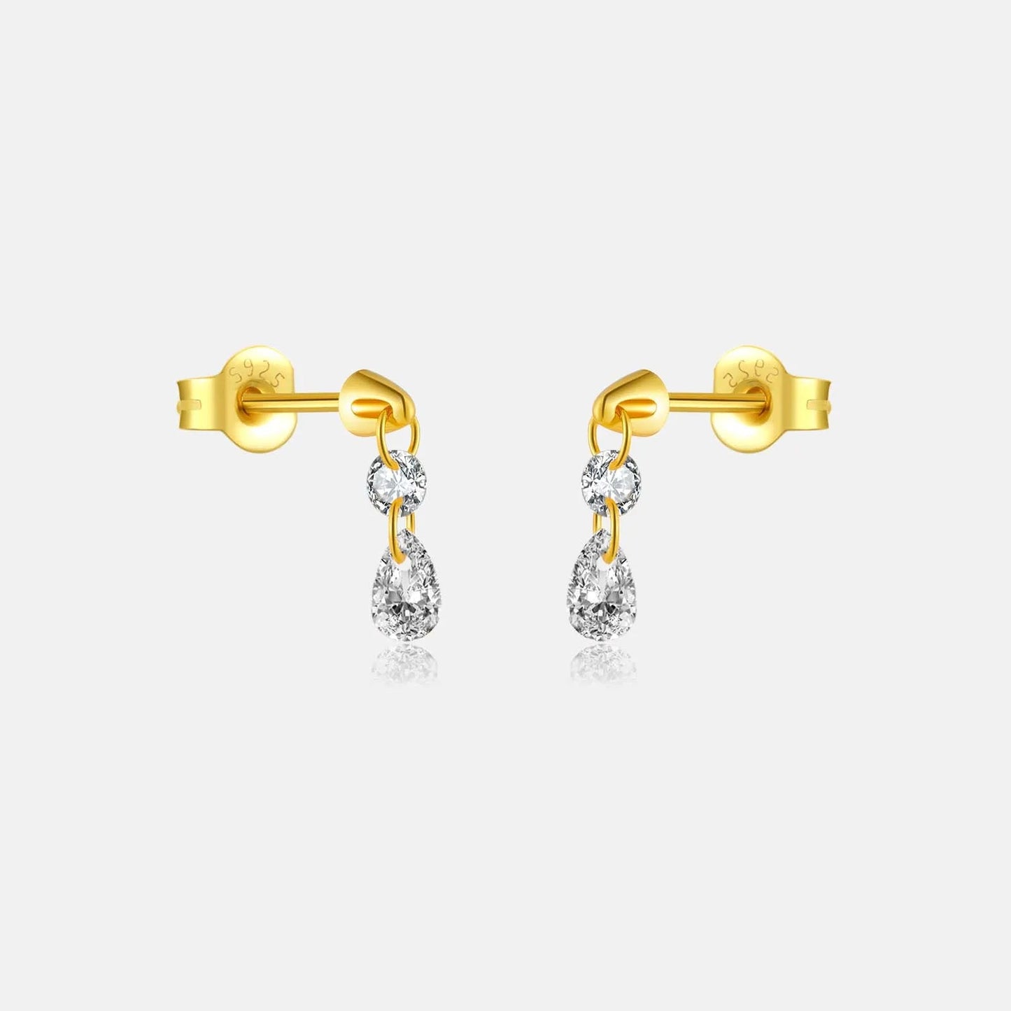 925 Sterling Silver Clear Zircon Stud Earrings