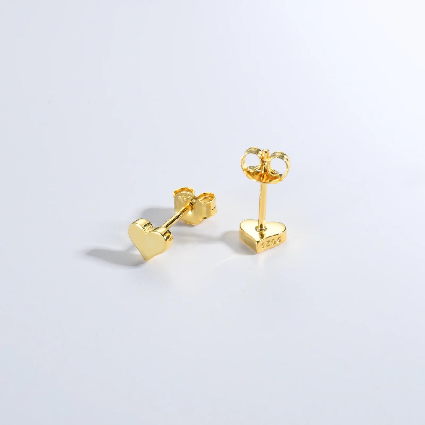 925 Sterling Silver Heart Stud Earrings