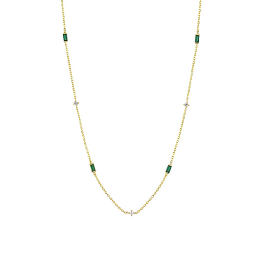 925 Sterling Silver Green Zircon Necklace