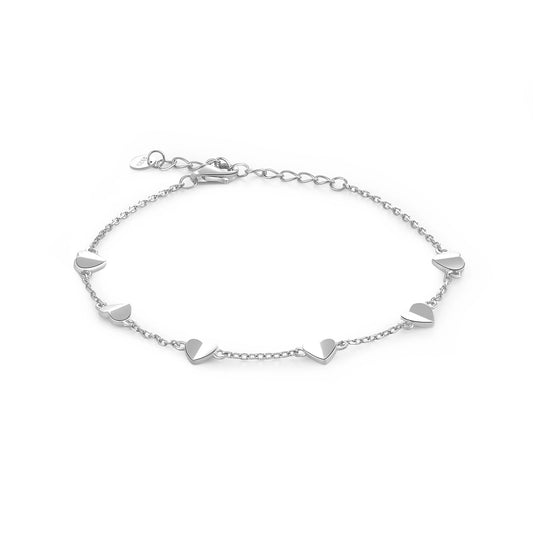 925 Sterling Silver Heart Chain Bracelet