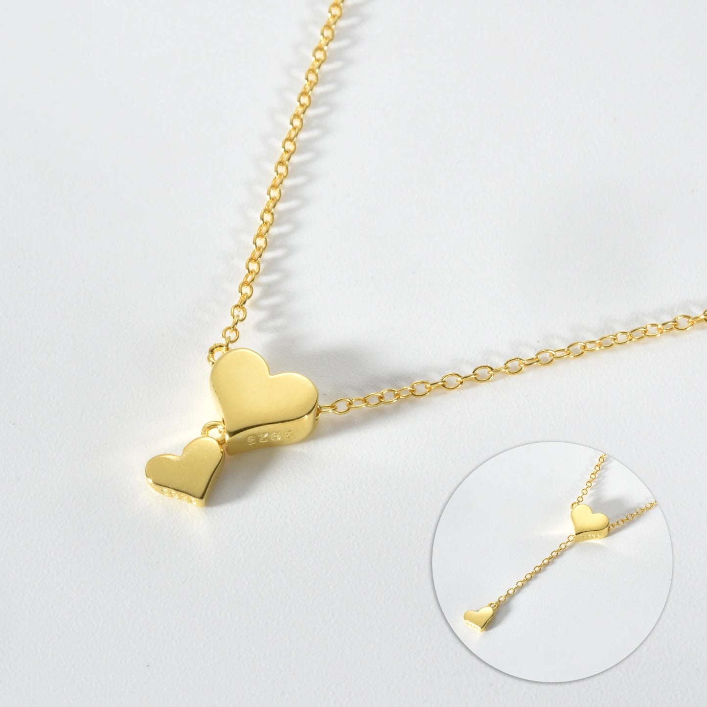925 Sterling Silver Adjustable Heart Pendant