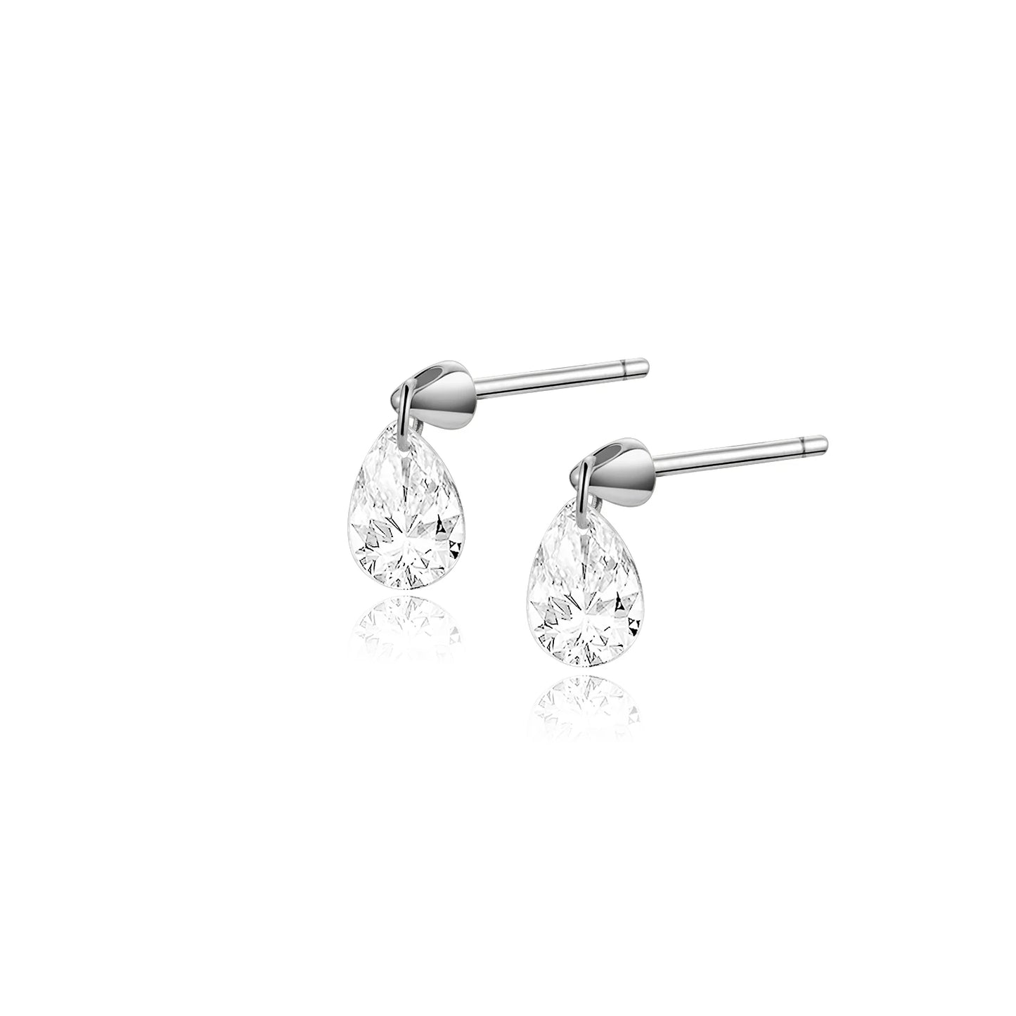 925 Sterling Silver Pear Stud Earrings