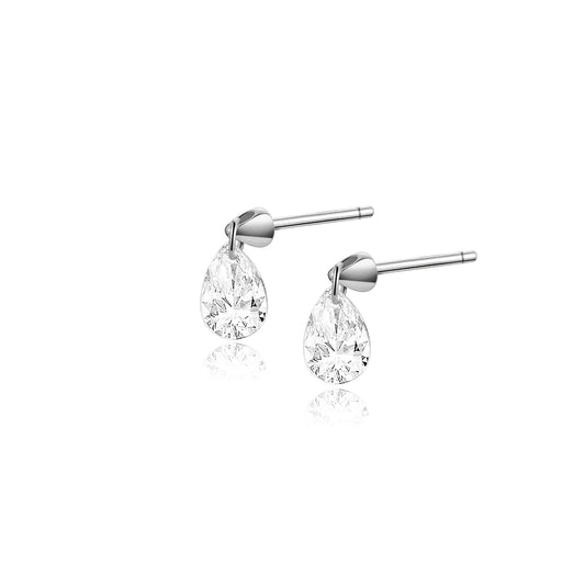 925 Sterling Silver Pear Stud Earrings