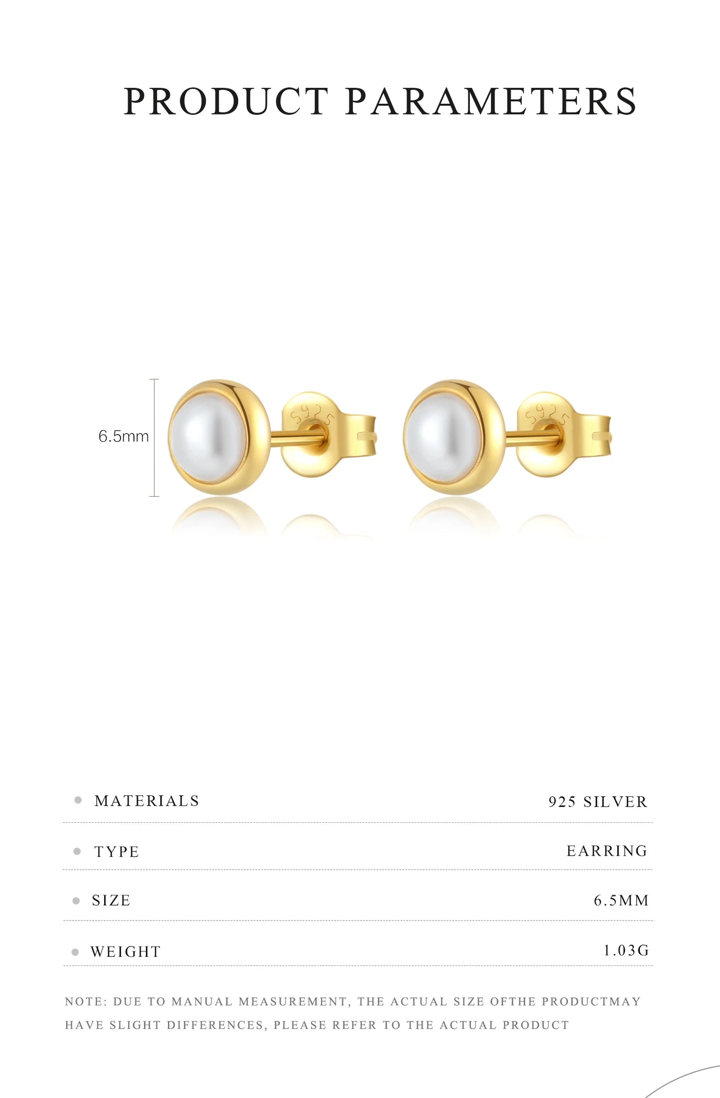 925 Sterling Silver Pearl Earring