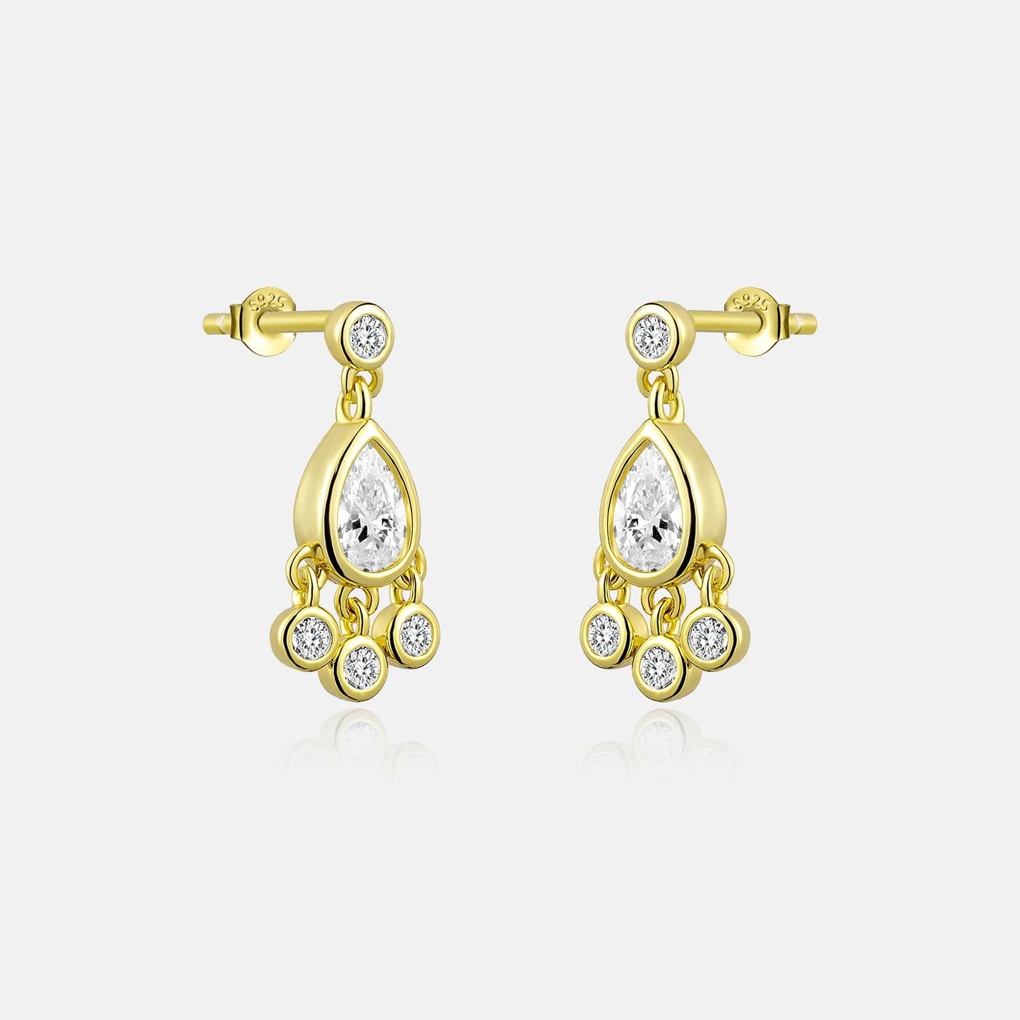 925 Sterling Silver Oval Pear Stud Earrings