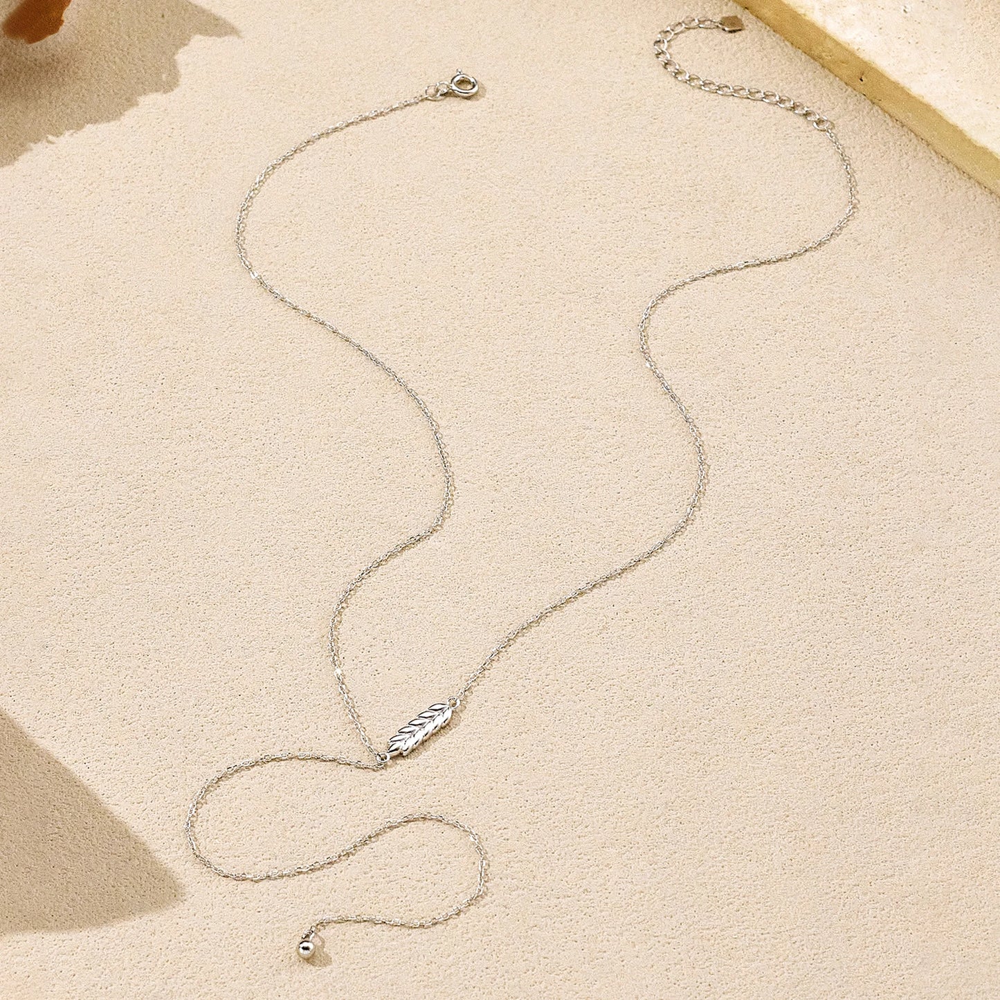 925 Sterling Silver Wheat Leaf Pendant