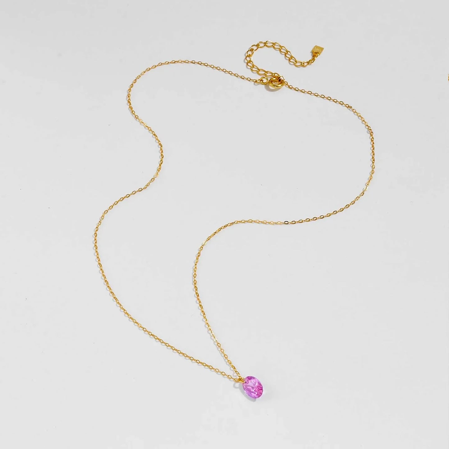 925 Sterling Silver Rose Pink Oval Pendant