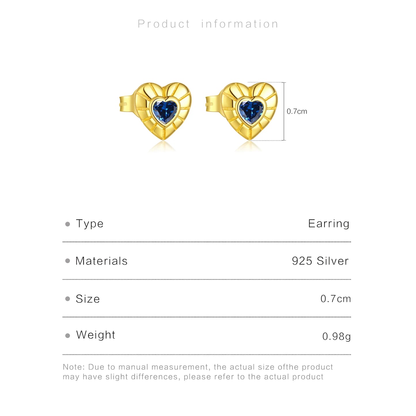 925 Sterling Silver Baroque Blue Sapphire Zircon Earrings