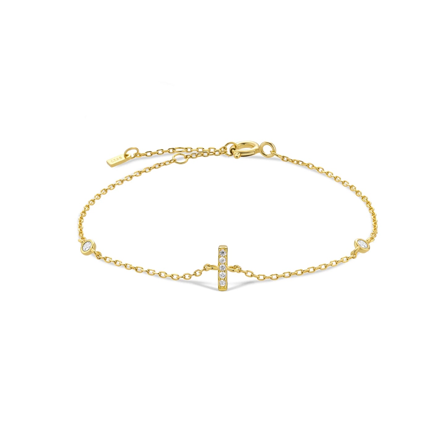 925 Sterling Silver Zircon Letter Bracelet