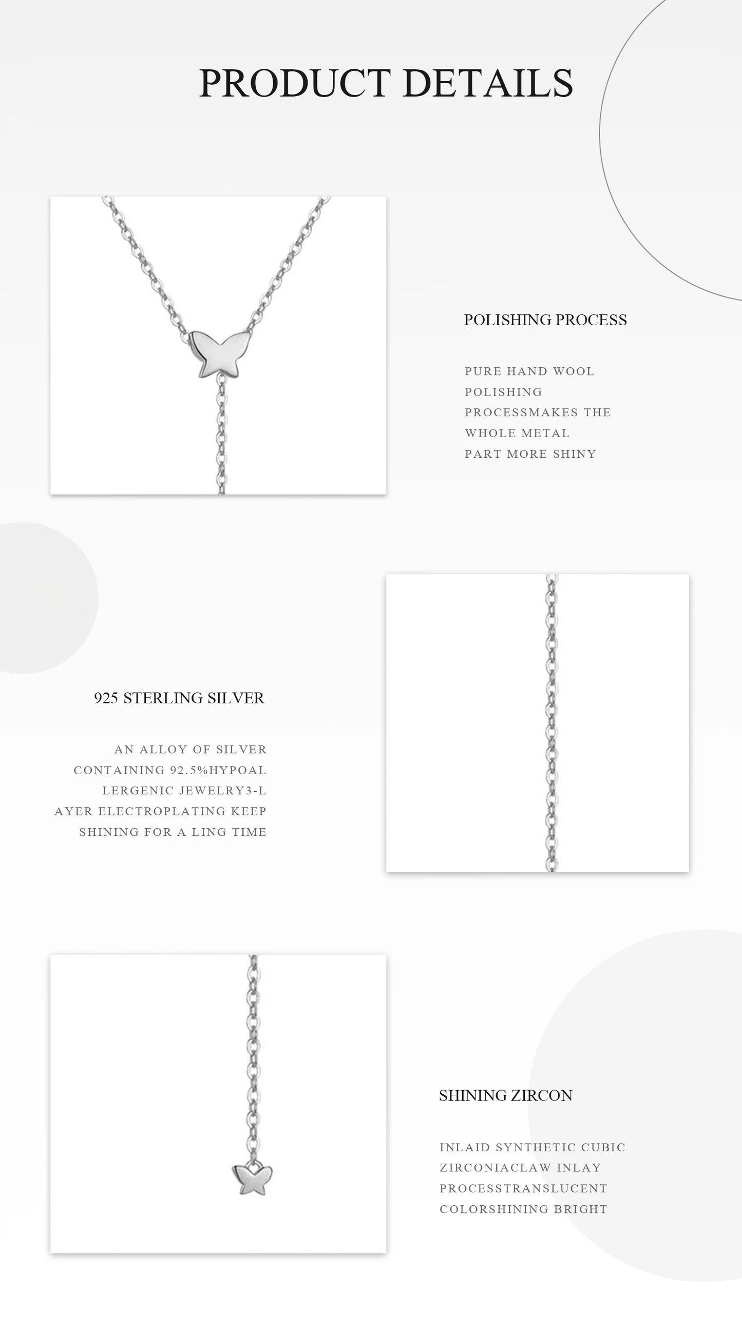 925 Sterling Silver Adjustable Butterfly Pendant