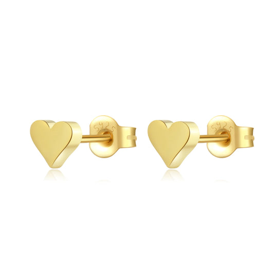 925 Sterling Silver Heart Stud Earrings