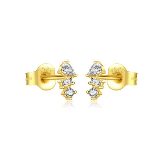 925 Sterling Silver Crystal Stud Earrings