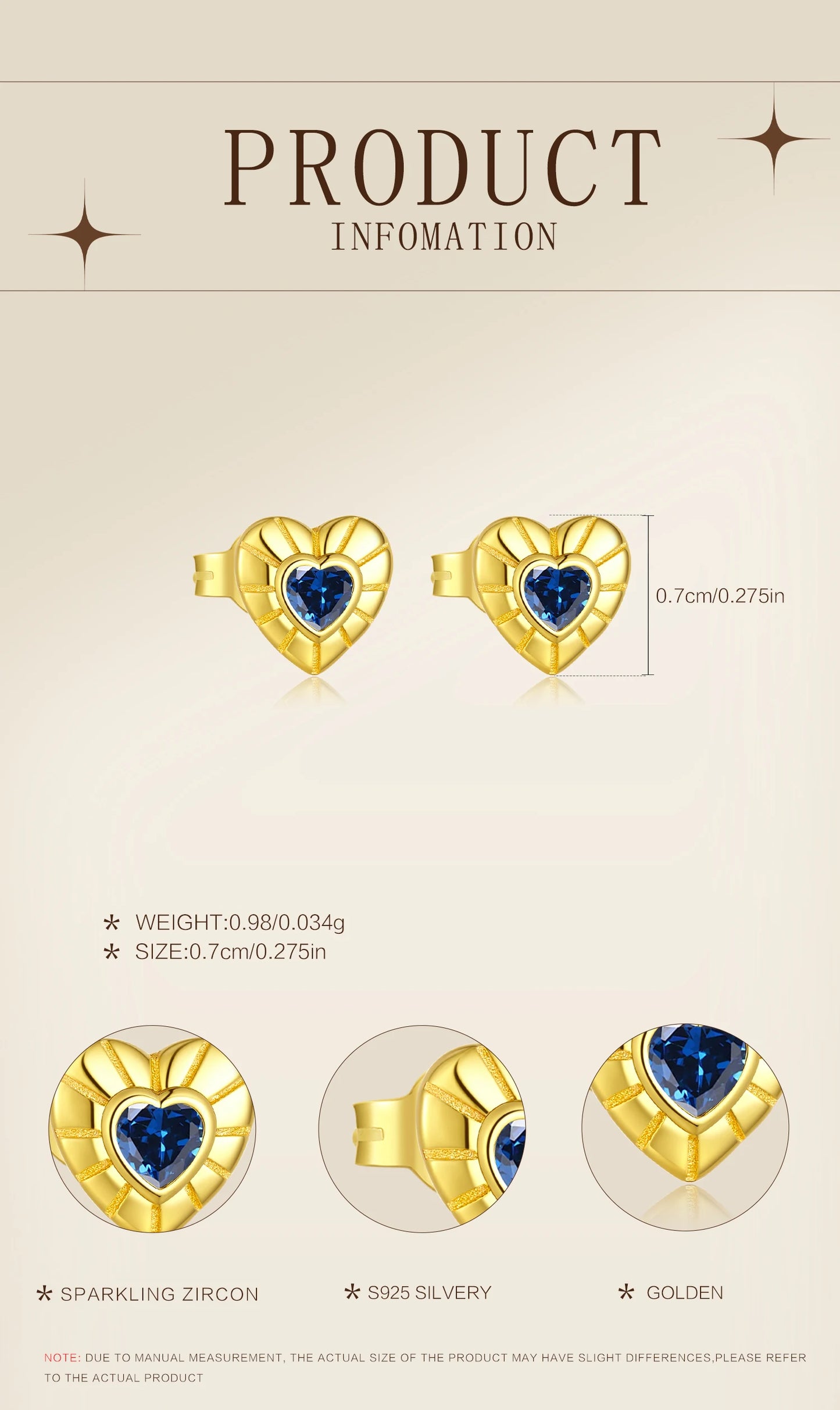 925 Sterling Silver Baroque Blue Sapphire Zircon Earrings