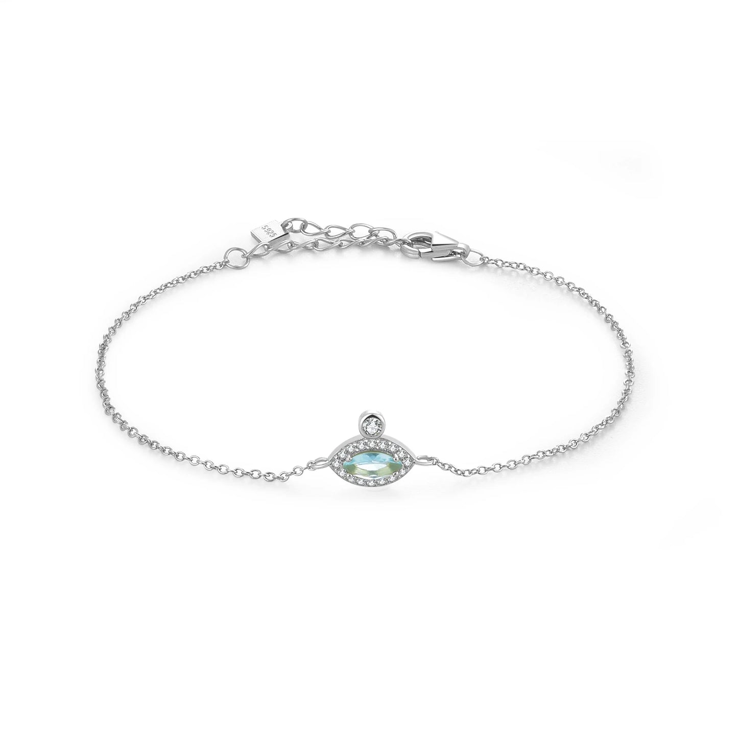 925 Sterling Silver Blue Zircon Bracelet